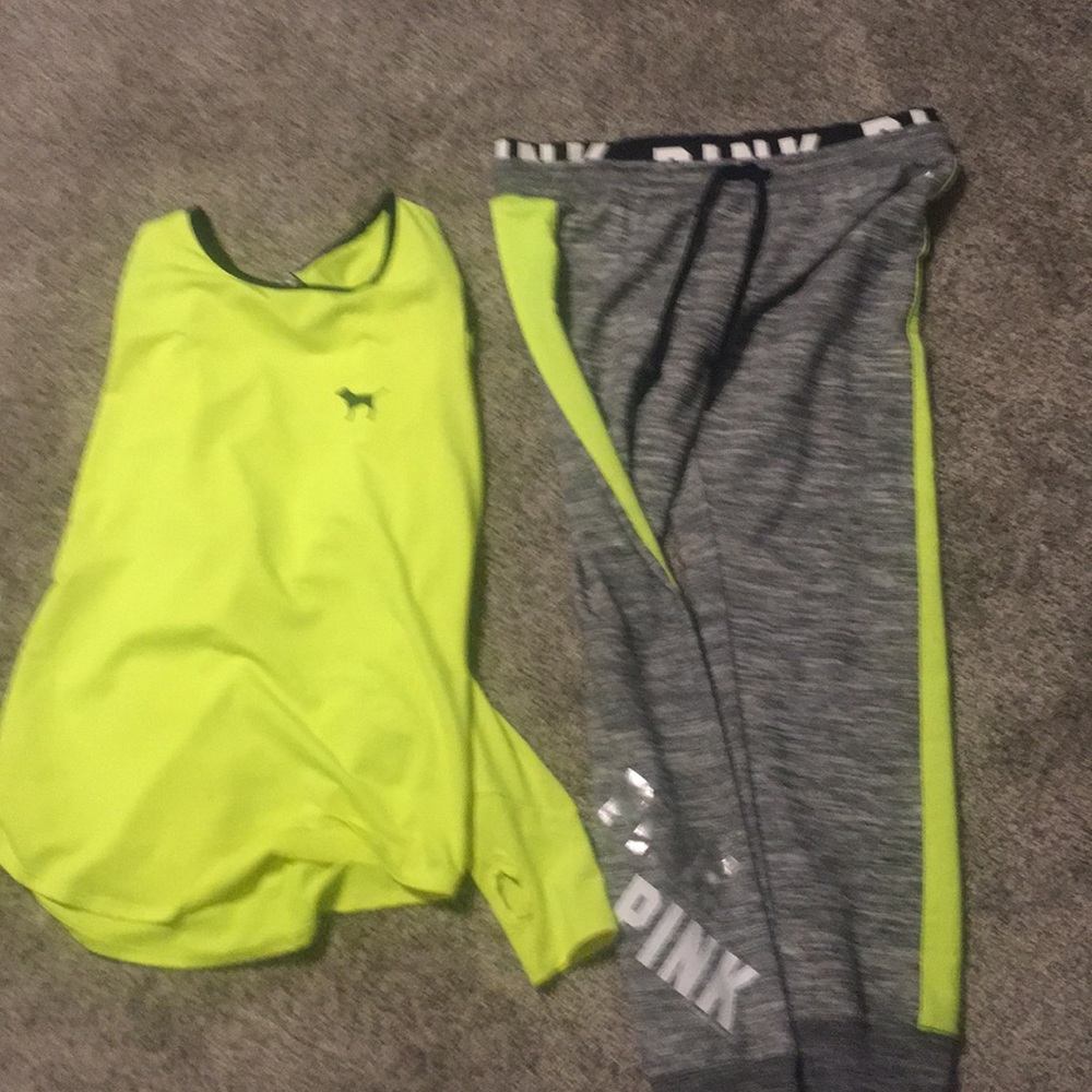 Pink joggers and shirt